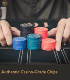 SLOWPLAY Nash Ceramic Poker Chips in Bulk, Casino Grade Ceramic 10-Gram Poker Chip for Texas Hold'em, 39mm Professional Chips Pack of 50 (Green)