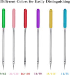 YICBOR Sewing Machine Needles, Universal Regular Point Flat Shank Sewing Needles HAX1 130/705H Compatible with Singer, Brother, Janome, Pfaff and Other Brand Sewing Machine (Purple Size 14-2pack)