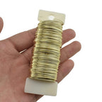 HAHIYO 22Gauge Golden Floral Wire - 1 Roll, 38 Yards (115 Feet) Flexible Paddle Wire for Crafts, Christmas Wreaths, Tree & Flower Arrangement, Bouquet Wrapping, Wedding DIY