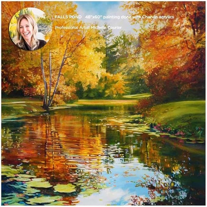 Charvin Extra Fine Professional Artist Acrylic Paint Colors, Nature Themed Hues, 150ml Cadmium Red Deep Genuine