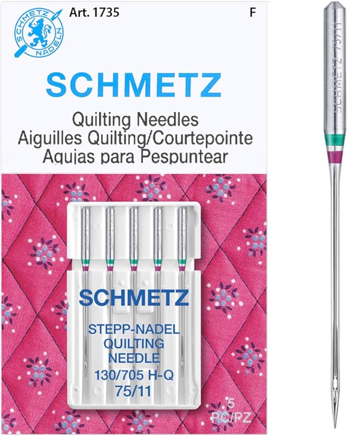 SCHMETZ Quilting Needles - Size 75/11, 5-Needle Cards, Pack of 10