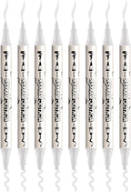 TRANSON 8 Pack White Brush and Bold Dual-tip Acrylic Paint Marker for DIY Glass Canvas Wood Leather Ceramic Rock Painting
