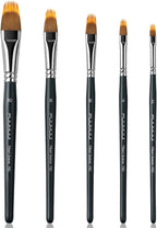 5pcs Dual-Layer Grainer Brush Set- Fuumuui Professional Synthetic Filbert Comb Brushes for Unique Texture Painting Perfect for Artists Acrylic, Watercolor and Oil