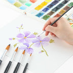 Transon 11pcs Round Paint Brush Basic Set for Watercolor, Acrylic, Gouache, Ink, and Tempera Painting
