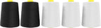 Mandala Crafts 5 Pack of Serger Threads Cones Spools - 40S/2 30000 Yards Polyester Black White Threads for Sergers Machine and Overlock Quilting Sewing Machine