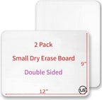 Small White Board, 9 x 12 Dry Erase Board, 2 Mini Double Sided Portable Whiteboards, Lapboard, Small Dry Erase Board for Kids, Office and Classroom
