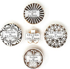 Hashcart Wooden Indian Traditional Design Printing Stamps/Blocks for Printing Saree Border/Dresses/Craft Card Making/Scrapbook/Clay Pottery (Set of 5)