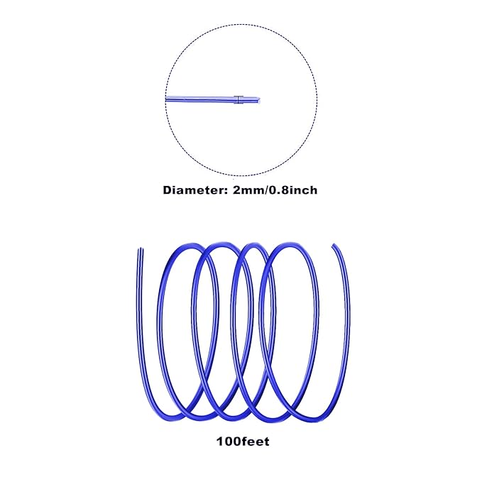 2mm Aluminum Wire - 100 Feet, 12 Gauge, Bendable, Anodized for Sculpting, Jewelry Making, Armature Making