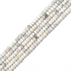 Natural White Howlite Beads 4x2mm 120pcs Faceted Rondelle Loose Semi Gemstone Beads for Jewelry Making Design