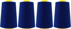 Mandala Crafts 4 Pack of Serger Threads Cones Spools - 40S/2 24000 Yards Polyester Midnight Blue Threads for Sergers Machine and Overlock Quilting Sewing Machine