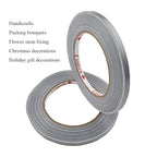 HAHIYO Silver 0.25Inch Wide Floral Tape, Waterproof Florist Tape Flower Wrap Adhesive Waterproof Decorative Tape for Bouquet Stem Wrapping Flower Arranging Craft, 2Rolls 200Feet/66Yard Total