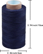 284 Yards Waxed Thread, 210D Heavy Duty Upholstery Wax Thread for Leather Sewing,0.8mm Flat Waxed Linen Cord for Bookbinding/Shoe Repairing/Leather Projects