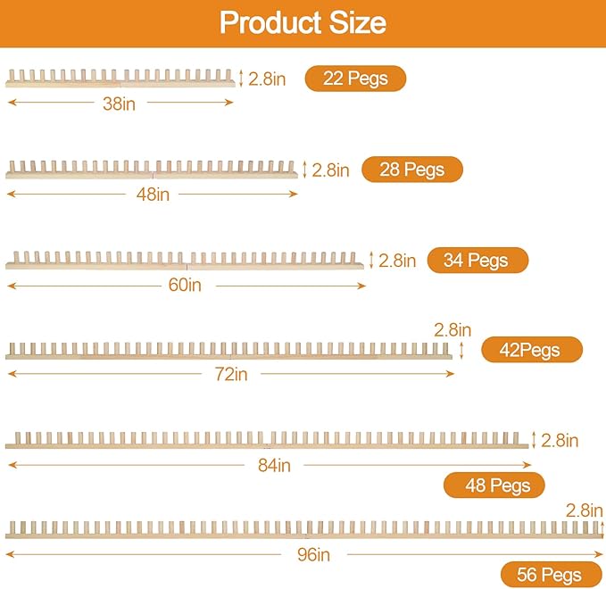 QWM Chunky Blankets Loom Knitting Looms Long Installation Free and Adjustable Foldable Portable Extra Loom Large 38,48,60, 72,84,96 Inch (60inch)