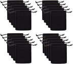 Colorsheng 20pcs 3.5 "X 4.5" Velvet Drawstring Cloth Jewelry Pouches Gift Candy Bags Wedding Headphones Bag (Black)