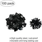 Small Triangle Ring Steel Picture Hangers with Screws Picture Frames Picture Hang Solutions for Hanging Clock Paintings Artwork Picture Frame Hook Photos(100 Pack Black )