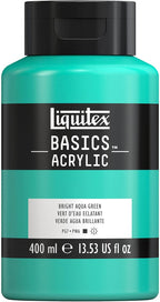 Liquitex BASICS Acrylic Paint, 400ml (13.5-oz) Bottle, Bright Aqua Green