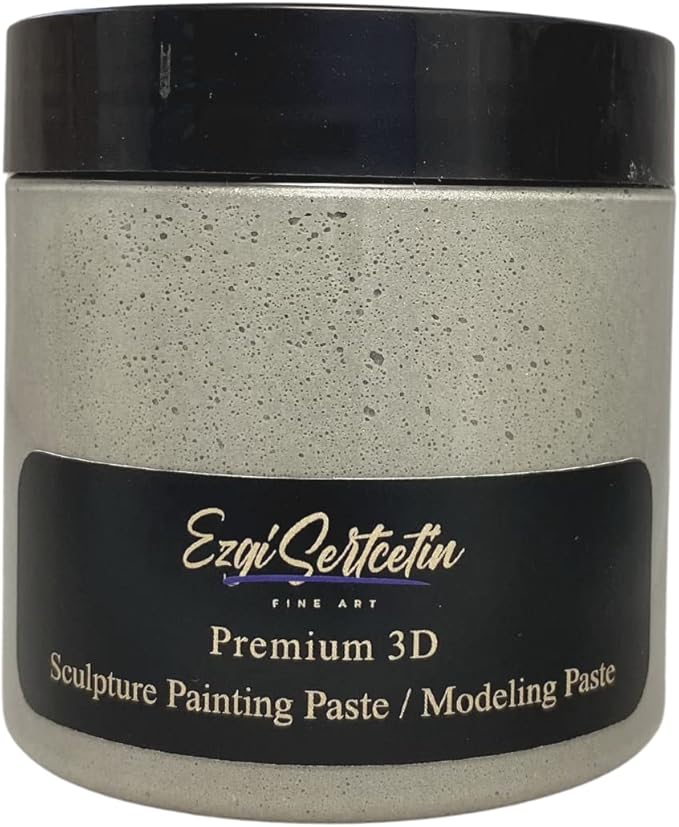 3D Sculpture Painting Paste|Texture Paste|Decorative Plaster|Ready to Use|Unique Metallic Pearl and Neon Colors|Ideal for Artwork|Stencil|Flowers|Texture and Art Relief|6 oz (Granite Stone)