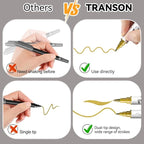 TRANSON 2 Gold, 2 Silver, 2 Black and 2 White Paint Markers Brush and Fine Dual-tip Acrylic Paint Marker Set for Rock Painting Glass Canvas Wood Leather Ceramic Painting