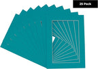 11x14 Mat for 8.5x11 Photo - Precut Teal Blue Picture Matboard for Frames Measuring 11 x 14 Inches - Bevel Cut Matte to Display Art Measuring 8.5 x 11 Inches - Acid Free Pack of 25 MATS