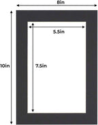 6x8 Mat for 8x10 Frame - Precut Mat Board Acid-Free Show Kit with Backing Board, and Clear Bags Black 6x8 Photo Matte Made to Fit a 8x10 Picture Frame Matboard for Framing, Pack of 10 Mats