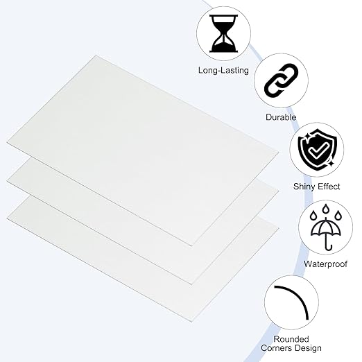 PATIKIL 2.1x3.3 Inch Anodized Aluminum Sheet Metal, 15Pcs Laser Plates Engraving Blanks 0.5MM Thin Rectangle for Crafting DIY House Laser Engraving, Silver