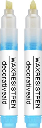 Marspark 2 Set Wax Resist Pens for Pottery Glaze Refillable Ceramic Pens for Decorating Under Pottery Bisque Not Contain Wax