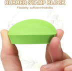 PATIKIL 4Pcs 2" Rubber Carving Blocks, Soft Linoleum Art Carving Block Round Crafts Stamp Making for Printmaking Stamps Carving Supplies, Green