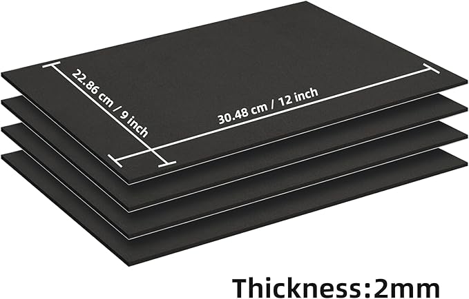 MEARCOOH Self Adhesive Foam Sheets, Black 9x12 Inch 2mm Sticky Eva Foam Paper for Crafts Cardmaking Photo Frames Classroom Scrapbooking Christmas Crafts (Black 10 Sheets)
