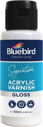 BLUEBIRD Signature Varnish for Acrylic Painting, Gloss, 3.4 Fl Oz (100ML), Non-Yellowing, Non-Toxic, Anti-Crazing, Gloss Varnish for Pro Artists, Hobby Painters & Kids