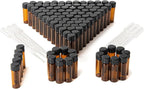 4ml Amber Small Glass Vials 100pcs with Screw Caps(100pcs)