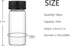 10ml Clear Small Glass Vials 50pcs with Screw Caps(50pcs)
