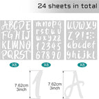 Outus 576 Pieces 8 Sheets Letters Stickers Self Adhesive Vinyl Letter Alphabet Number Stickers Mailbox Numbers Sticker, Decals for Classroom Decor, Sign, Door(White,3 Inch)