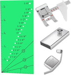 Adjustable Magnetic Seam Guide Ruler, 4-Piece Sewing Machine Accessory Set for Beginners & Professionals