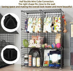10Pcs Wire Cube Connectors, Black Wire Cube Storage Connectors Half Buckle Wire Grid Cube Shelf Plastic Connectors for Wire Cube Storage Shelving Unit and Modular Closet Organizer, SATONBEYI