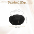 HARFINGTON Wrist Pin Cushion Wristband Sewing Pincushion Polyester Pin Holder Wearable Pumpkin Shaped Needles Wristband with 100 Head Needles for Sewing Quilting DIY Crafts, Black