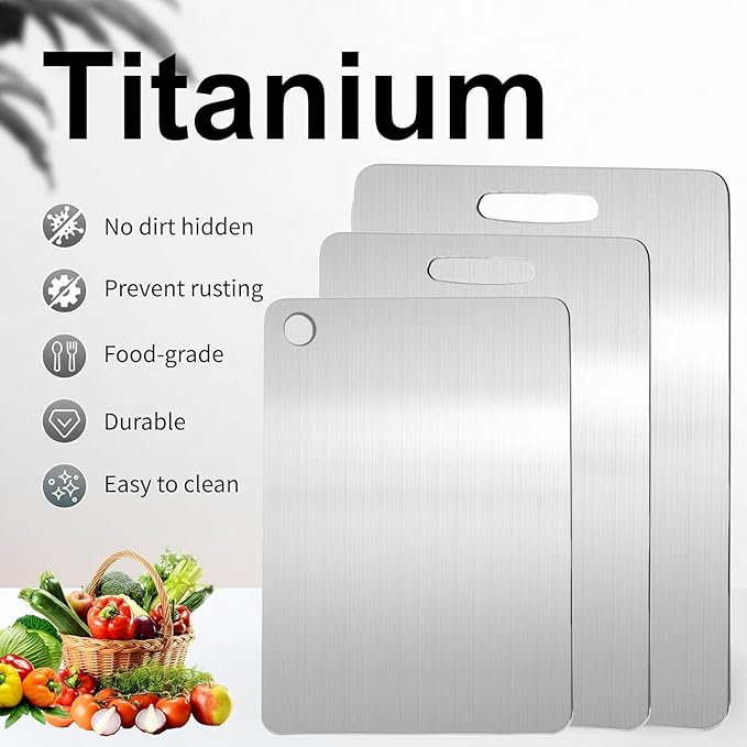 Titanium Cutting Boards for Kitchen,Katuchef Titanium Cutting Board,Non toxic Doubld-Side Available Chopping Boards, Easy to Clean and Store(1PC:11.42 * 7.87)