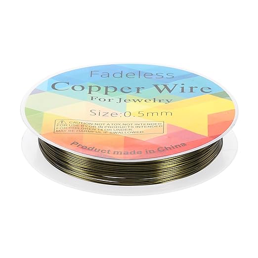 HARFINGTON 20ft Jewelry Wire, 24 Gauge (0.5mm) Brass Craft Soft Metal Tarnish Resistant Copper Beading Wire for Jewelry Making Supplies Crafting, Ancient Blue