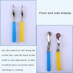 LUNARM 2 Pcs Tracing Wheel Sewing Tool, Plastic Handle Needle Point Tracing Wheel, Random Color Tracing Wheel Sewing Tool, Professional Stitch Marking Spacer for Arts and Leather Crafts