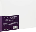 Centurion All-Media Primed Linen Panels - 12x12 3 Pack - 11oz Universal Primed Canvas Boards for Painting, Mounted on MDF Wood, Non-Warping, Ideal for Artists, Professionals, and Painters