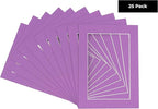 5x7 Mat for 8.5x11 Frame - Precut Mat Board Acid-Free Dark Purple 5x7 Photo Matte For a 8.5x11 Picture Frame, Premium Matboard for Family Photos, Show Kits, Art, Picture Framing, Pack of 25 Mats