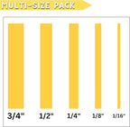 5 Rolls Pinstripe Tape - Masking Tape 1/16", 1/8", 1/4", 1/2", 3/4" - Thin Painters Masking Automotive Tape for DIY, Car, Auto, Paint, Art, Tumblers (Yellow)