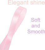 3/8 Inch Light Pink Ribbon, 50 Yards Craft Polyester Satin Ribbon Perfect for Gift Wrapping, Handmade Roses, Wedding Party Decorations and DIY Crafts