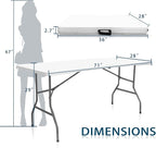 Plastic Folding Table, 6 FT Folding Table, Plastic Portable Tables for Dining Parties Card Picnic Camping, Granite White