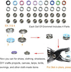 200Pcs Snap Fastener Tool Diameter 9.5mm Metal Eyelets Shoes Clothes Crafts with Heavy-Duty Eyelet Grommet Pliers