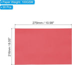 PATIKIL 30 Sheets Vellum Paper 8.5x11inches, Printable Translucent Paper 100GSM Colored for Invitations Laser Inkjet Printing Card Making Crafting Wedding Tracing, Dark Red