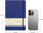 Comix Lined Journal Notebook for Women Men, Journaling Notebooks for Office School Home, 240 Pages, 5.5" x 8.3", College Ruled, A5, Hardcover, Navy Blue