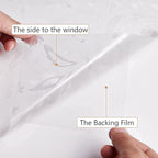 NINETREX Window Privacy Film,3D Stained Glass Window Film,Decorative Window Covering Sun Blocking Vinyl Static Cling Anti-UV Heat Control for Home Decor,Tulip 35.4 x 157.4inch
