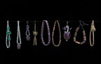 2.1oz (60 g) Mix of Unique Czech Bohemia Glass Pressed Beads, Violet Purple Pink Crystal AB, Table Cut, Matte and Glossy, Hand Made BCV