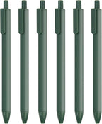 ldcrea Green Gel Pens 0.5 Fine Tip, Black Ink, Silky Grip, 6 Pack
