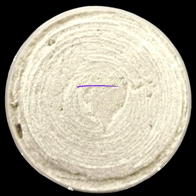 3D Sculpture Painting Paste|Texture Paste|Decorative Plaster|Ready to Use|Unique Colors|Ideal for Artwork|Stencil|Flowers|Texture|Art Relief| 6 oz (Off White)